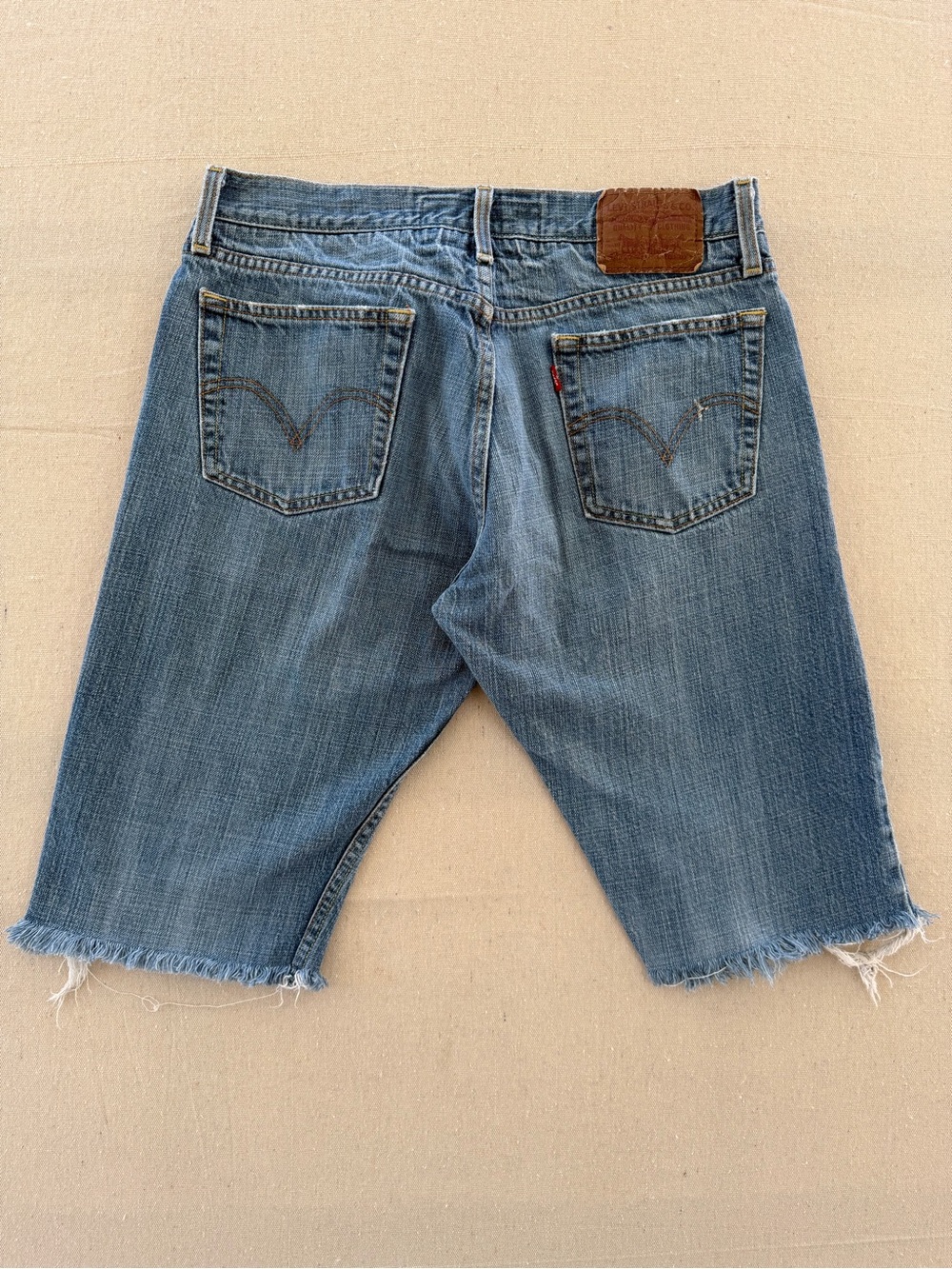 Levi's Blue Denim Frayed-Hem Men's Cutoff Shorts